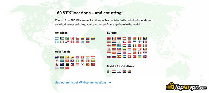 ExpressVPN отзывы: расположение серверов.