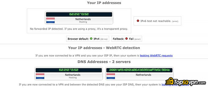 ibVPN отзывы: тест утечки IP.